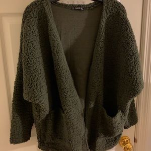 green teddy bear coat